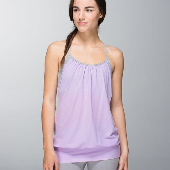 Lululemon No Limits Cami Tank Top with Built-In Racer Back Bra Light Purple Sz 6 - Picture 1 of 9